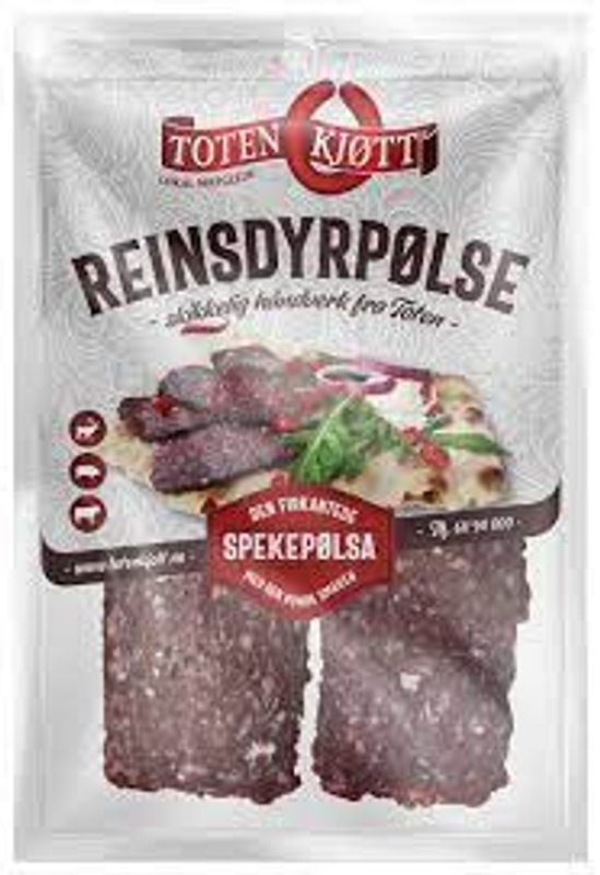 Reinsdyrpølse oppskåret fra Toten kjøtt